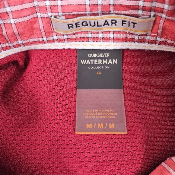 Quiksilver Waterman Regular Fit Men’s Plaid Vented Outdoor Nylon Shirt - Medium* - Picture 3 of 16